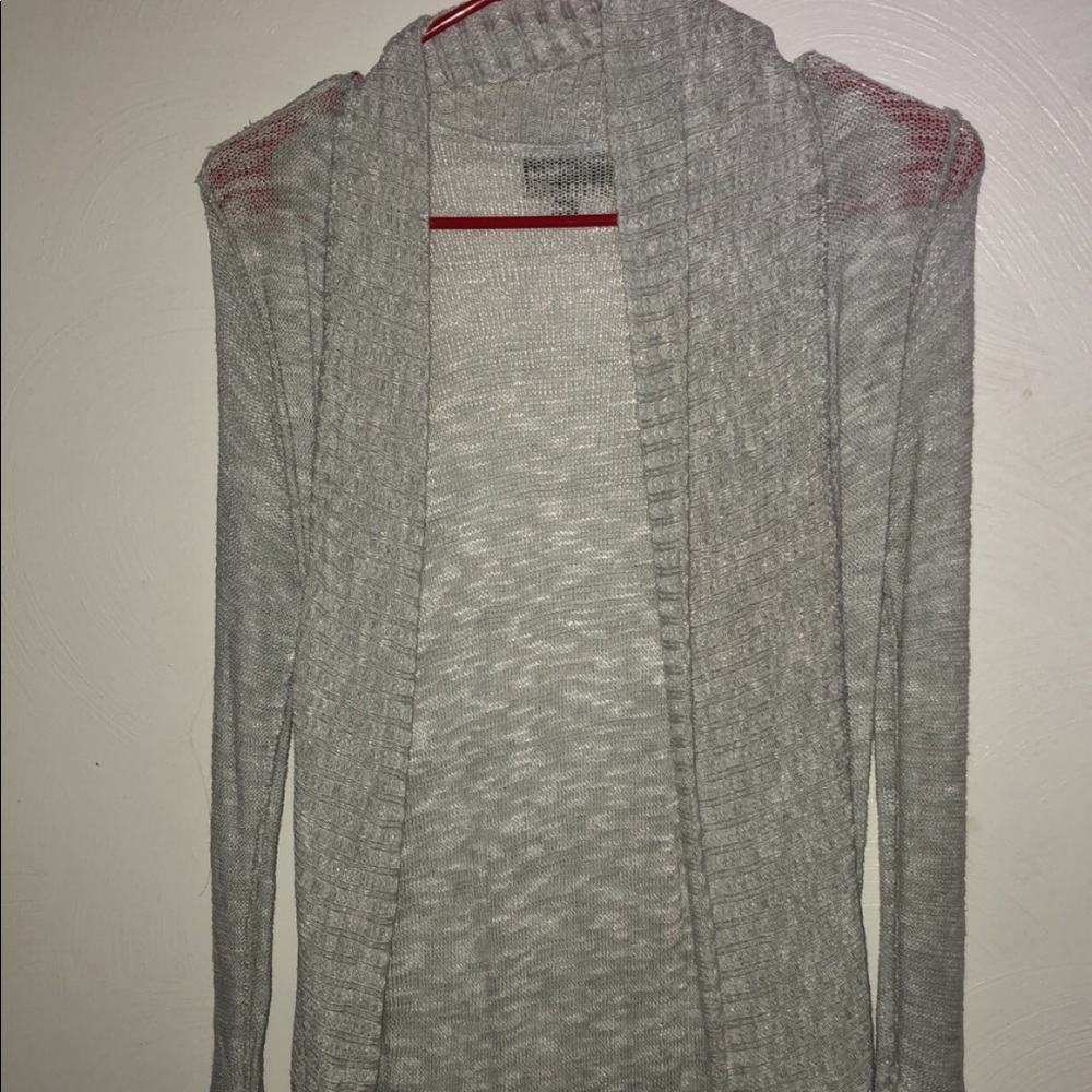 Gray & White Cardigan